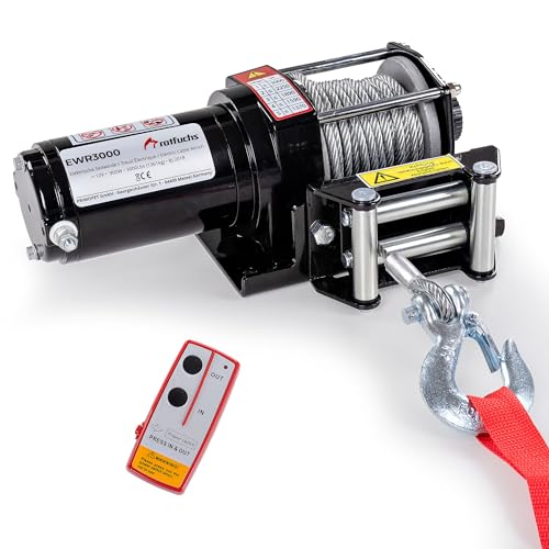 ROTFUCHS Elektrische Seilwinde 12V mit...
