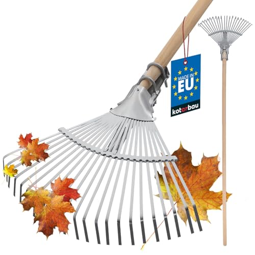 KOTARBAU® Laubrechen mit Stiel aus Holz...