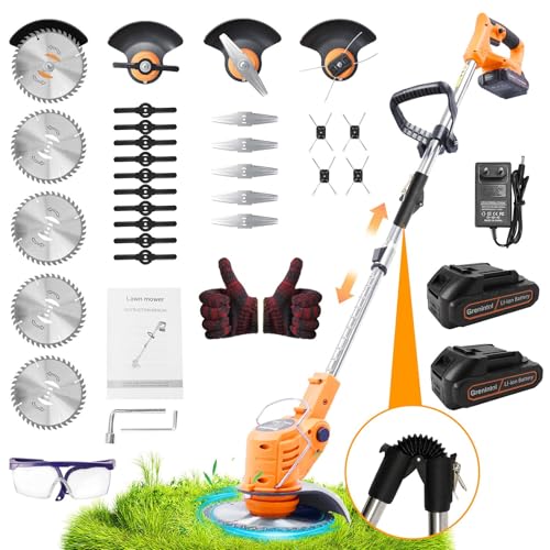 Rasentrimmer mit Akku 21V, Klappbarer Akku...