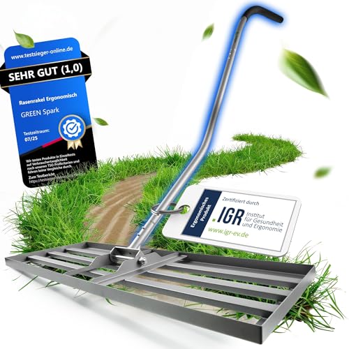 GREEN Spark Rasenrakel [Ergonomisch] mit...