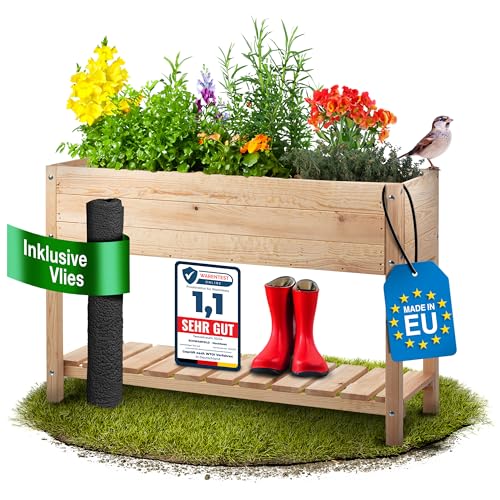 SCHWANFELD® 118x40x78cm Hochbeet Holz...
