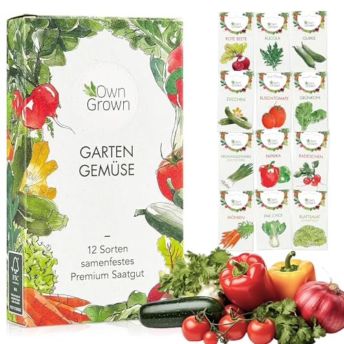 OwnGrown Gemüse Samen Set - 12 Pflanzensamen...