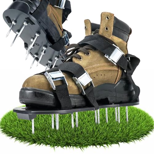 Rasenlüfter, Nagelschuhe mit 6 Riemen, Rasen...