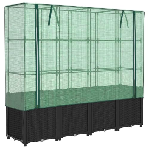 vidaXL Hochbeet mit Gewächshaus-Aufsatz,...