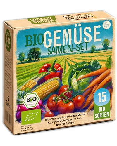 Bio Gemüse Samen Set - 15 Sorten Samen -...