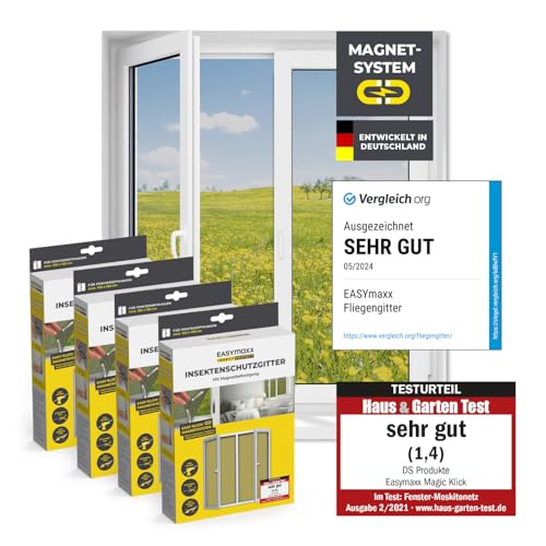 EASYmaxx Fliegengitter für Fenster mit Magic...