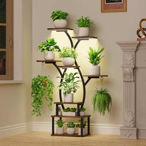 POZILAN Blumenständer mit Licht, 120 cm, 8...