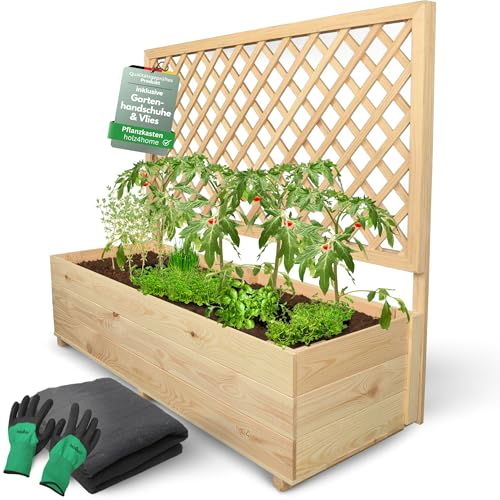 holz4home® Pflanzkasten mit Rankgitter XL...