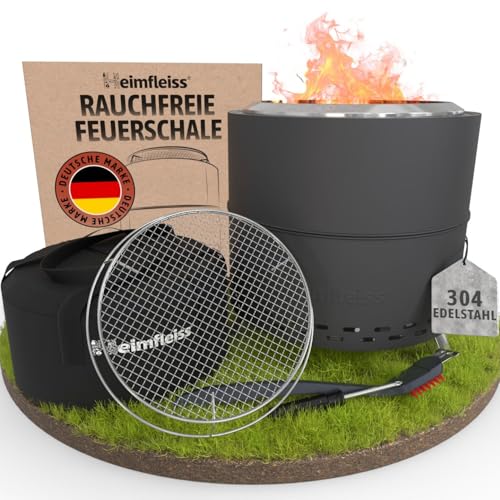 Heimfleiss® Rauchfreie Feuerschale Edelstahl...