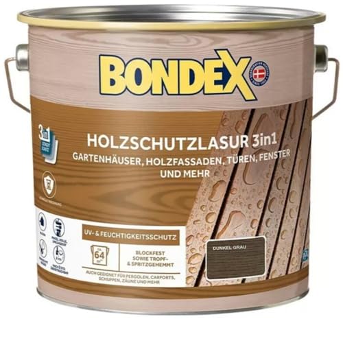 Bondex Holzschutzlaur 3in1, 4 L für 64 m² /...