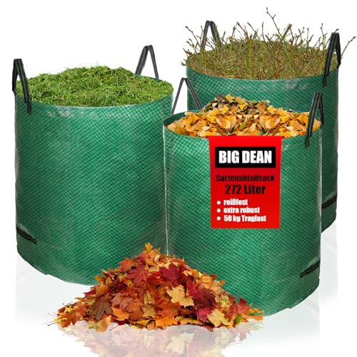BigDean Gartensack XXL 272L - 3er Set -...